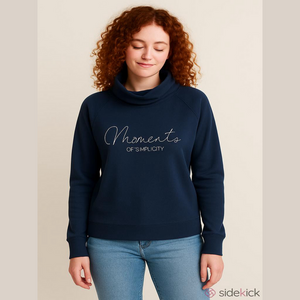 Soya Concept Navy Cowl Neck Pullover Sweater Large